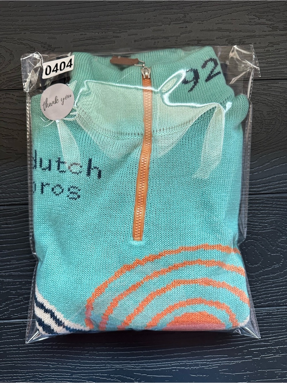 Dutch Bros Sweater Exclusive '92 Retro Alpine Mountain Employee Size S Teal Cozy - Picture 11 of 11